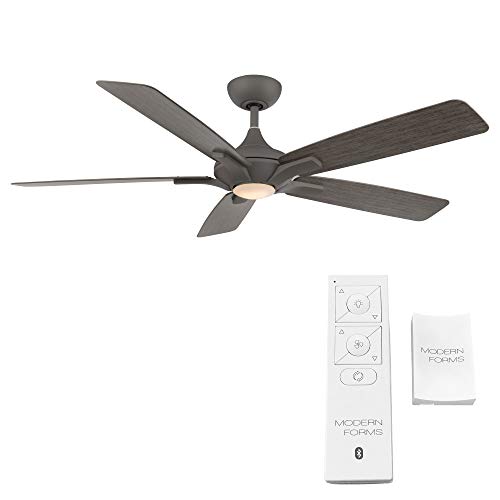 Mykonos Smart Indoor And Outdoor 5-Blade Ceiling Fan 60In Graphite Weathered Wood With 3000K Led Light Kit And Remote Control Works With Alexa, Google Assistant, Samsung Things, And Ios Or Android App #TOP1