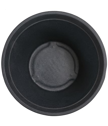 Dehner Blumentopf Groovy, Pflanzentopf frostbeständig/UV-beständig/wetterfest, Übertopf recycelt, ca. Ø 47.5 cm, Höhe 41.2 cm, Kunststoff, anthrazit