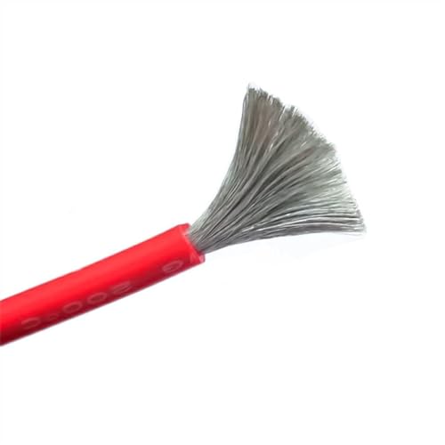 Outdoor Extension Tinned Copper Silicone Cable 14AWG 20AWG Soft and Flexible Electrical Wire High Temperature Resistance Wire Solar sheathed(Color:Red,Size:2meter 15 AWG)