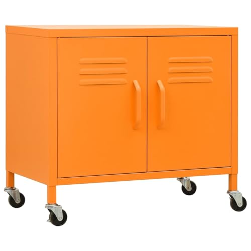 Armoire en métal orange petit format 60x35x56 cm avec étagère modulaire