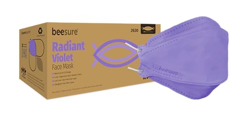 BeeSure BE2630 Radiant Face Masks 4-Ply Earloop Disposable Violet (Pack of 40)