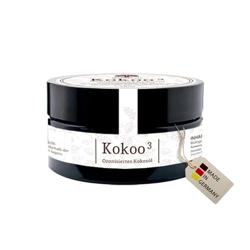 Waldkraft Kokoo³ Aceite de coco ozonizado con oxígeno activo, cuidado de la piel para animales, para piel seca y quebradiza, prensado en frío y con ozono medicinal, 50 ml