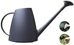 LOYUYU 0.48 Gallon Plastic Watering Can Small Lightweight Cute Indoor Outdoor Garden Plants, Watering Can with Shower Head Gray