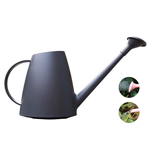 LOYUYU 0.48 Gallon Plastic Watering Can Small Lightweight Cute Indoor Outdoor Garden Plants, Watering Can with Shower Head Gray