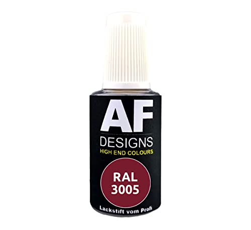 Alex Flittner Designs Pennarello a vernice RAL 3005 rosso vino opaco 20 ml penna di riparazione acrilico vernice per ritocco di riparazione legno metallo mobili bagno