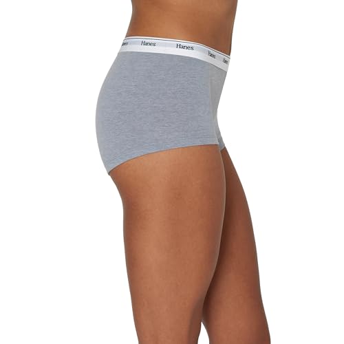 Hanes Women's Originals Underwear, Breathable Stretch Cotton Boyshort Panties, 4-Pack3