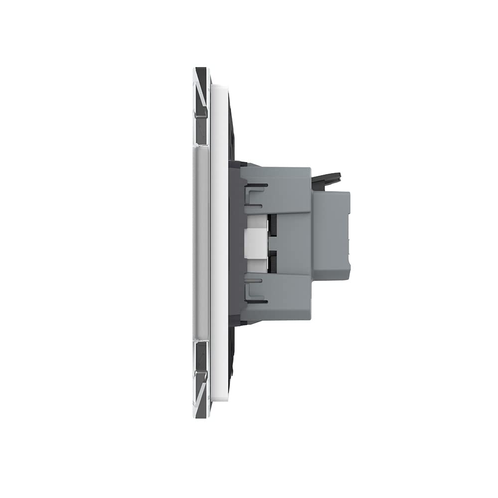 LIVOLO VL-C7C1EU-11 Presa Doppia In Vetro Bianco, 16A/250V, Modulo Da Incasso Con Placca, Design Moderno, Facile Da Pulire - 5