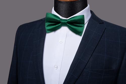 Image of YourTies Bow Ties for Men Pretied Bowties Solid Color Satin Bow Tie Formal Business Tuxedo Wedding Party Prom
