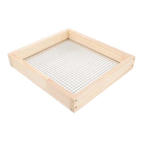Totority Tamiz de Suelo para Jardinería de Madera y Metal con Malla Metálica, para Separar Tierra y Arena, Construcción Resistente para Uso en Jardinería y Macetas