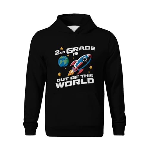 Kids 2nd Grade is Out Of This World Second Grade Design Cool Boys Girls Lightweight Kangaroo Pocket Fleece Hoodies2