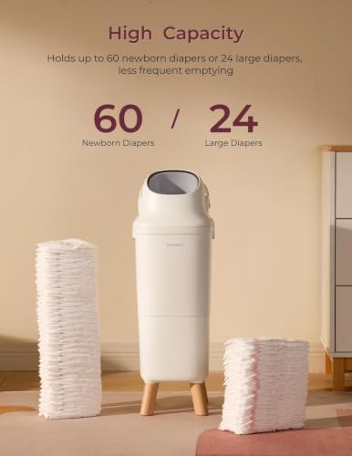 Image of Momcozy Diaper Pail, Triple-Seal Odor Control, Fits Standard Trash Bags