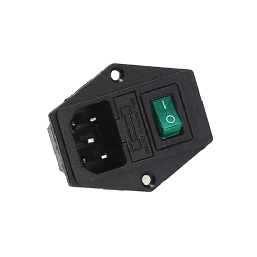 Interrupteur secteur encastrable IEC 320 C14 mâle bouton vert pour boîtier 250V 10A
