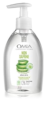 Omia - No jabón ecológico con aloe vera de salento  jabón líquido para manos y cara  acción hidratante  suavizante y refrescante  probado dermatológicamente - frasco de 300 ml