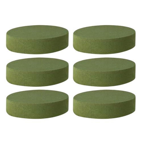 KAJNBN Barro Floral Redondo Verde para Arreglos Fuerte Absorción de Agua y Fácil Uso, 6 Piezas para Proyectos de Arte Floral y Decoración