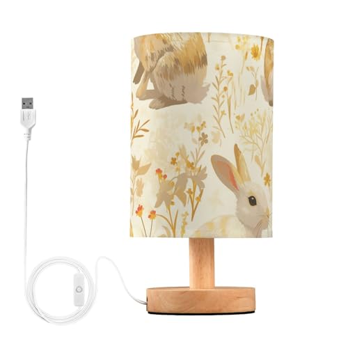 Lámpara de mesa LED Yellow Rabbit con puerto USB miniatura 1