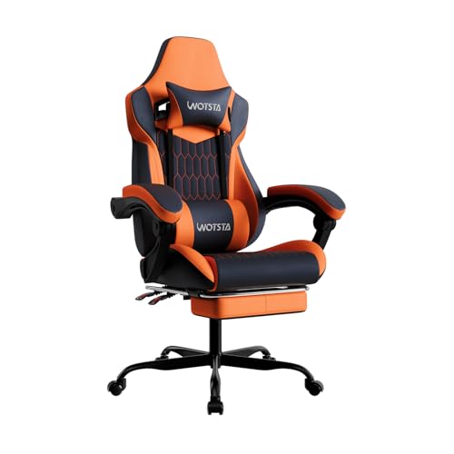 WOTSTA Gaming Chair with Footrest, High Back Gaming...
