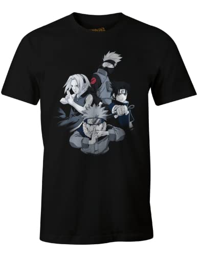 Naruto Cotton Division Maglietta da Uomo, Nero, M