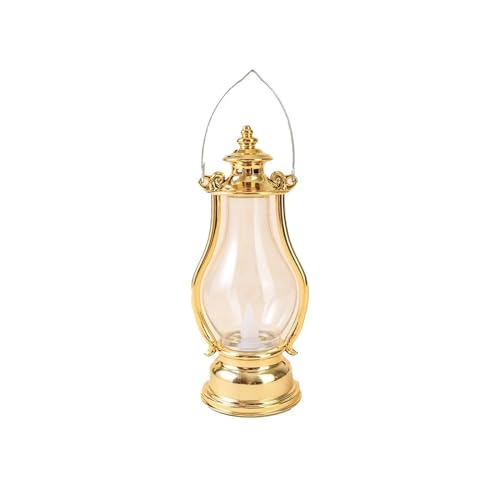 Lámpara led de aceite azul y blanca portátil estilo retro para mesita de noche