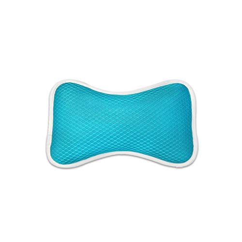 Neck Support Relaxation Bath Pillow, Ergonomic Design Non-Slip Bathtub Pillow with Suction Cups (Blue)