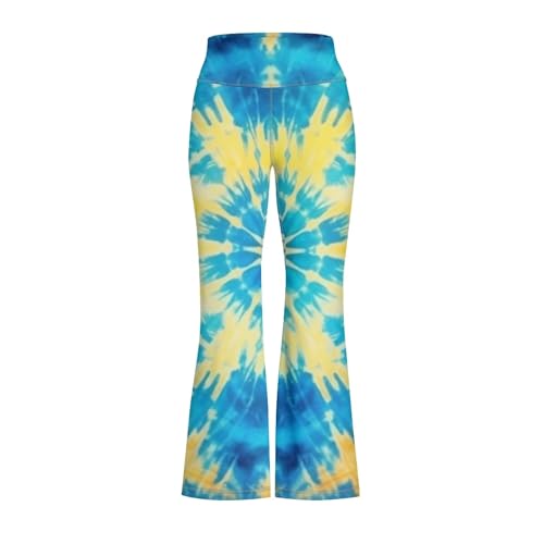 Kids Cute Print Summer Athletic Soft Outfits Yoga Pants for Girls Bell Bottom Flare Leggings High Waist Trouser