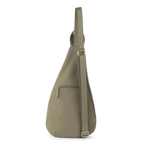 Image of The Sak Geo Sling Backpack - Leather Women's Fashion Backpack for Everyday & Travel - Sling Crossbody With Zipper & Pockets