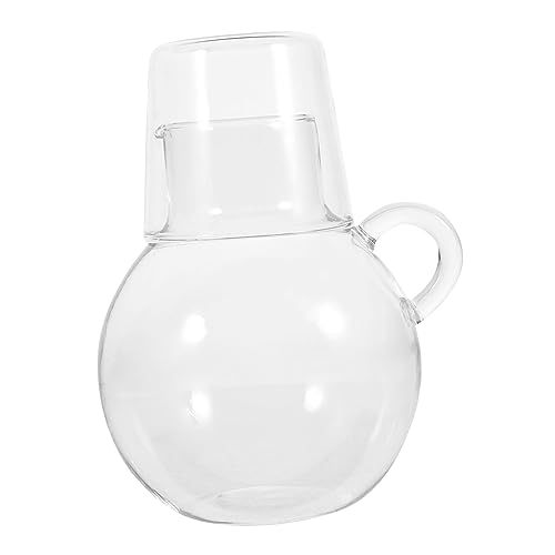 BRIGHTFUFU 1 Set Glass Pot Set Water Decanter Iced Tea Carafe Bedside Carafe Bedside Water Carafe Water Jug Water Pitcher and Cup Night Bedside Water Pitcher Night Carafe Pitcher Transparent