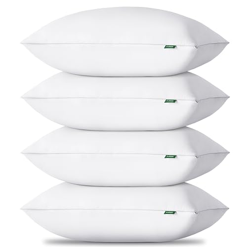 HIMEET Pillows Queen Size Set of 4 Luxury Fluffy Bed Pillows for Sleeping 4 Pack Soft and Supportive Bed Pillow with Down Alternative Filling for Side and Back Sleepers (18x28)