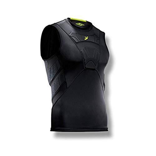 Storelli Camiseta sin Mangas BodyShield Camiseta de fútbol Protectora | Top de compresión Ligero | Protección Acolchada para Pecho y Costillas | Negro | M Cover