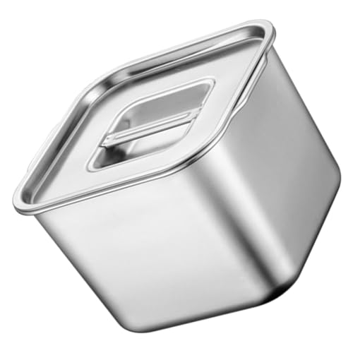 SOLUSTRE Stylish Stainless Steel Seasoning Box Condiment Pot Lids for Toppings Containers
