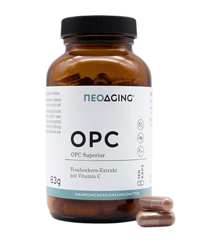 NEOAGING OPC Superior - hochdosiert mit 323 mg OPC & 153 mg Vitamin C pro Kapsel - kraftvolles Antioxidans aus der Natur - vegan & ohne Zusatzstoffe - Vorratspack mit 120 Kapseln NEOAGING OPC Superior - hochdosiert mit 323 mg OPC & 153 mg Vitamin C pro Kapsel - kraftvolles Antioxidans aus der Natur - vegan & ohne Zusatzstoffe - Vorratspack mit 120 Kapseln