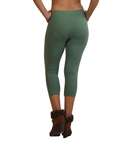 Image of Frenchtrendz Women's Cotton Spandex Stretchable Mid Rise Slim Fit Legging Capris (XS-4XL)