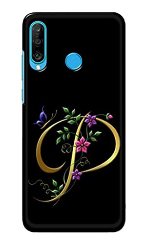 Image of Printed Hard Back Cover Case for Huawei P30 Lite | Huawei Nova 4e Back Cover (Alphabet P) -1803
