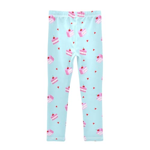 Cute Pink Cake Girls Leggings Soft Comfortable Athletic Leggings Dancing Pants for 4-10 Years2