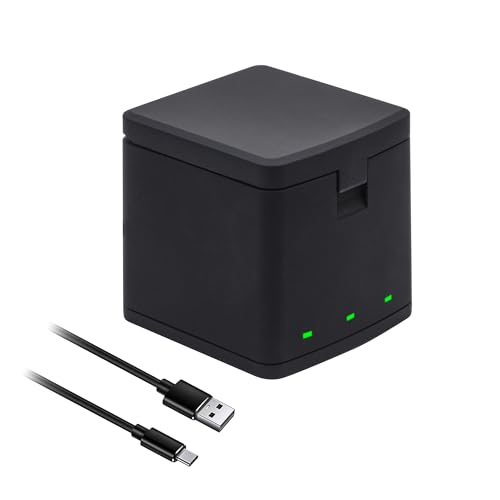 Battery Charger Compatible for Hero 12 Hero 11 Hero 10 Hero 9 Black 3-Channel Battery Charger Station with Type-C Cord for Gopro Hero 12/11/10/9 Camera Accessories
