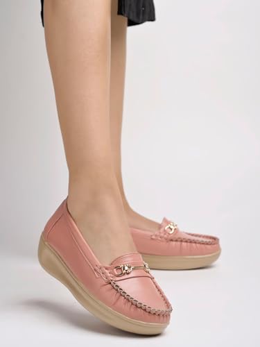 Image of Shoetopia Women's Comfort Loafers - Soft Sole Slip-On Moccasins with Horsebit Detail | Casual & Office Wear Flats