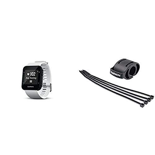 Garmin Forerunner 35 Watch and HRM-Tri Heart Rate Monitor, White and Bicycle Mount Kit