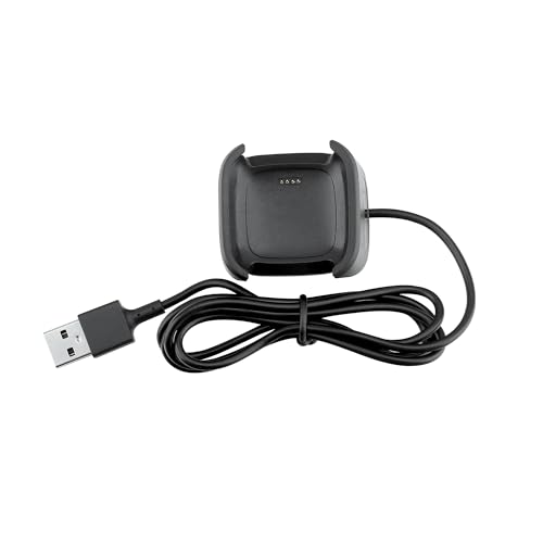 PGENDAR 3.3Ft USB Charger Compatible with Fitbit Versa 2 Charger Dock Anti-Slip Replacement Smartwatch Charging Cable Stand(not for Fitbit Versa/Versa Lite)