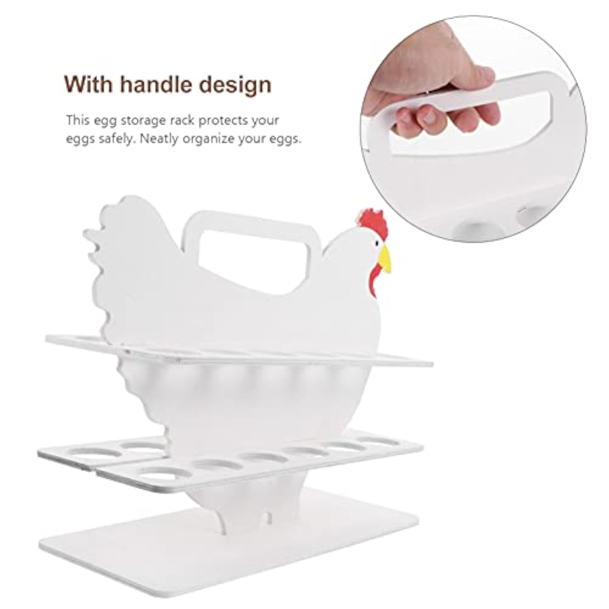 Chicken Shape Egg Storage Rack with Handle