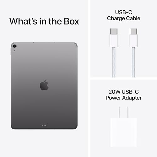 Image of Apple iPad Air 13-inch (M4): Liquid Retina Display, 1TB, 12MP Front /Back Camera, Wi-Fi 7 with Apple N1 + 5G Cellular, Touch ID, All-Day Battery Life - Space Gray