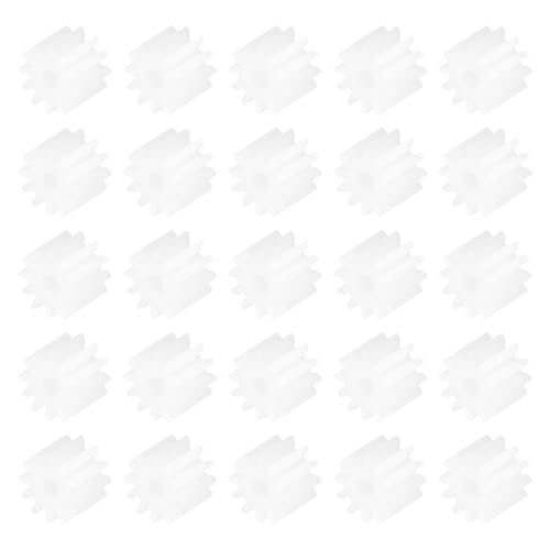 MECCANIXITY 30 Pcs Plastic Gears 12 Teeth Plastic Motor Gear Model 122A Reduction Gear for RC Car Model DIY Robot (White, Module 0.5)