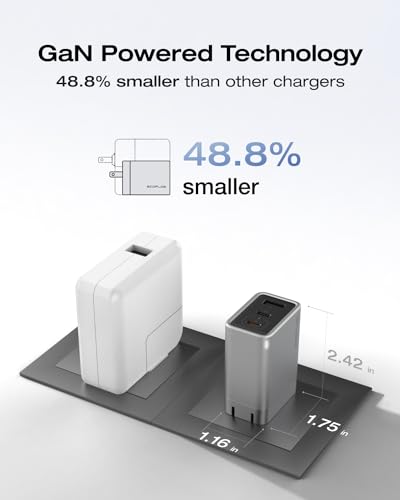 Prime Big Deal: EF ECOFLOW USB C Charger, Rapid 65W GaN Type C Charging Block with Foldable Plug (100W USBC Cable Included) - image 4
