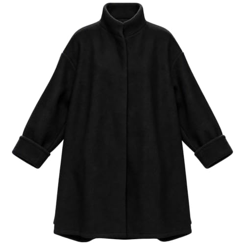 YRAETENM Women Mid Length Wool Coat Chic Outerwear for Fall Winter - image 7