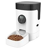SHANDII Automatic Cat Feeder, 4L Programmable Pet Food Dispenser with Timer and Portion Control, 1-4...