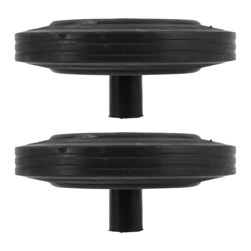 Ruedas para cubos de basura PRETYZOOM de goma negra en pack de 2 unidades con eje de 0.86