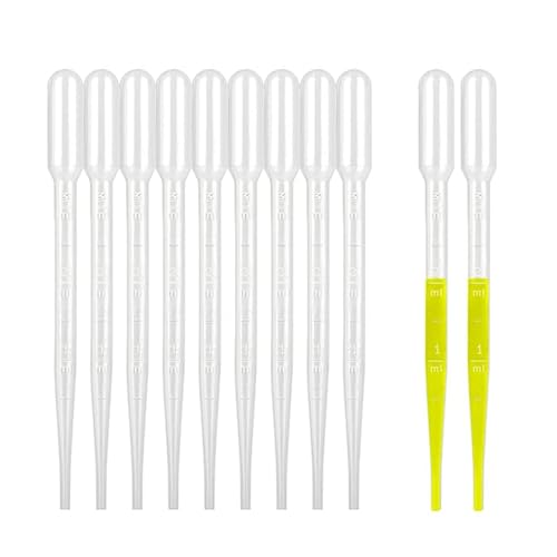 moveland 3ml Disposable Plastic Dropper Pipettes, Calibrated Dropper Suitable for Science Laboratory, DIY Art (15)