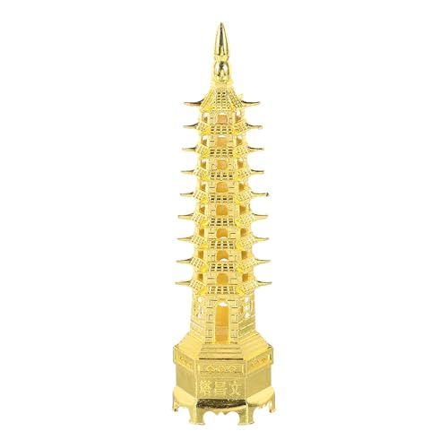 Estatua de Pagoda China Metal 5.1" Miniatura Decoración miniatura 1