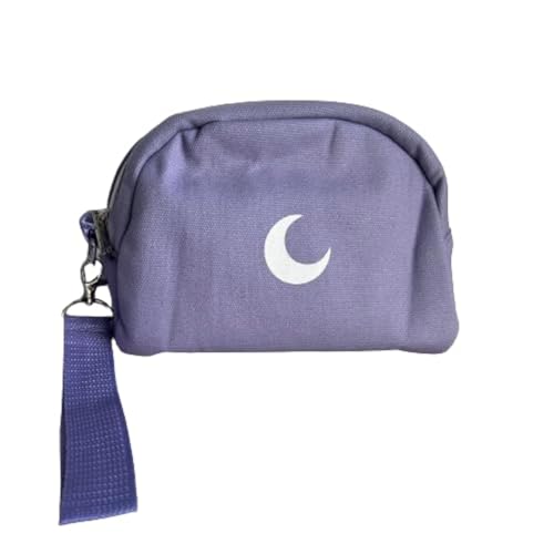 Brando Moon Smell Proof Makeup Bag with Moon - Carbon Neutralizing Fabric - Air Tight Zippers (Purple)