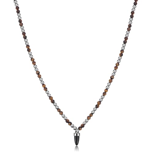 Collier œil de tigre homme Brosway BTD003 : un bijou en acier durable