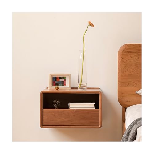 ZHENGQIAN Mesita de Noche,Mesilla de Noche,mesita habitacion,Mesitas de Noche Flotantes,Mesita de Noche de Pared,Mesa Auxiliar rústica con cajón y Estante de Almacenamiento