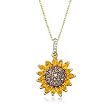 Ross-Simons 1.70 ct. t.w. Citrine and .80 ct. t.w. Smoky Quartz and .10 ct. t.w. White Topaz Sunflower Pendant Necklace in 18kt Gold Over Sterling. 18 inches